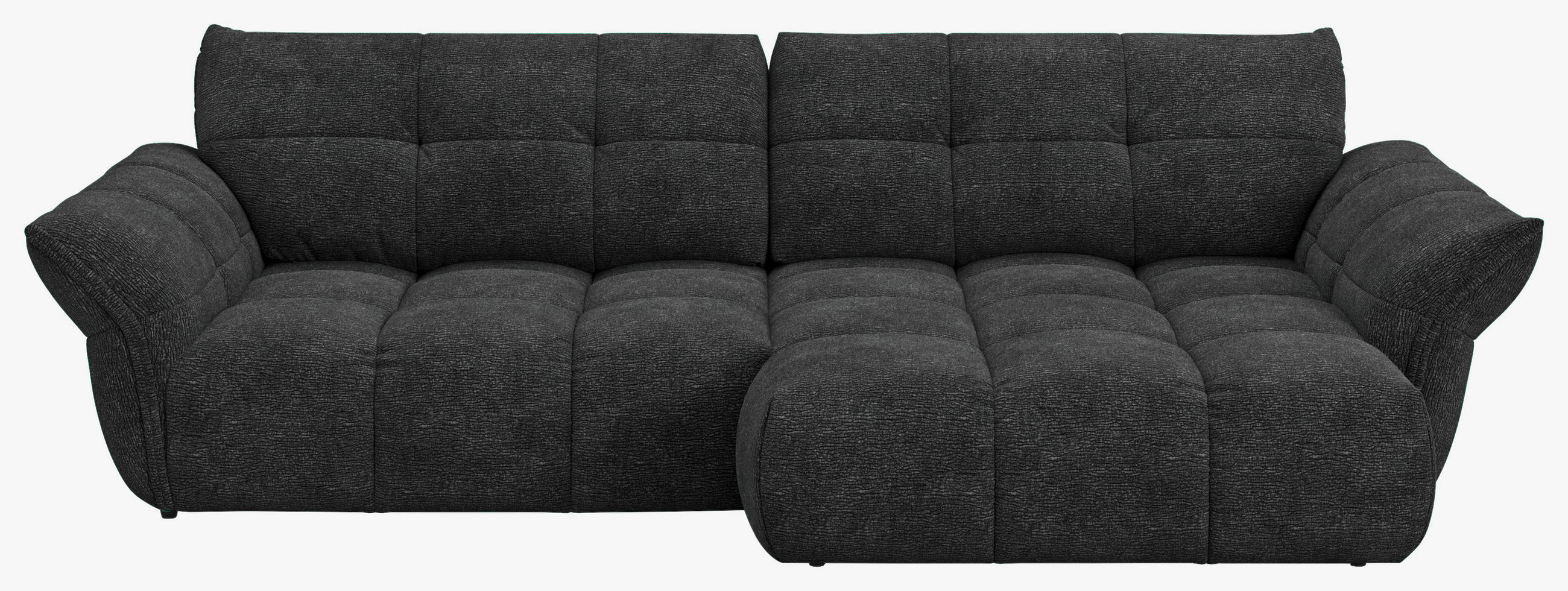 ECKSOFA  in Chenille Schwarz  312/177 cm  - Schwarz, Design, Kunststoff/Textil (312/177cm) - Welnova
