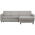 ECKSOFA in Webstoff Platinfarben  - Platinfarben/Schwarz, Design, Kunststoff/Textil (257/165cm) - Xora