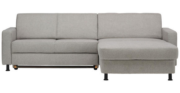 ECKSOFA in Webstoff Platinfarben  - Platinfarben/Schwarz, Design, Kunststoff/Textil (257/165cm) - Xora