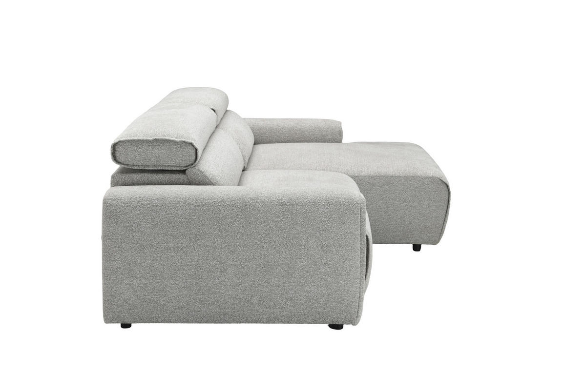 ECKSOFA  Chenille Beige  - Beige/Schwarz, Design, Kunststoff/Textil (258/160cm) - Livetastic