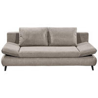 SCHLAFSOFA Mikrofaser Taupe  - Taupe/Schwarz, KONVENTIONELL, Kunststoff/Textil (212/88/101cm) - MID.YOU