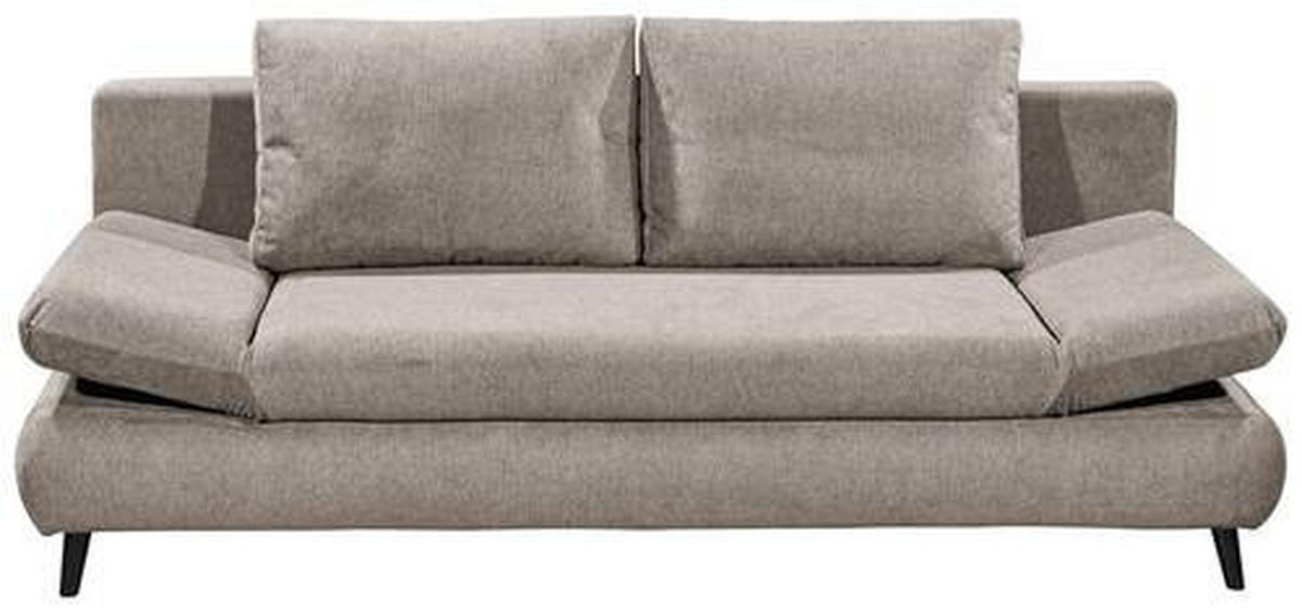 SCHLAFSOFA Mikrofaser Taupe  - Taupe/Schwarz, KONVENTIONELL, Kunststoff/Textil (212/88/101cm) - MID.YOU