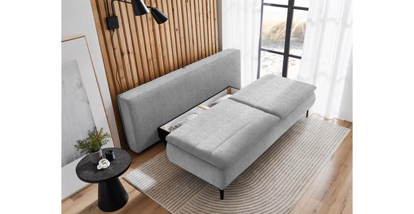 BOXSPRINGSOFA Webstoff Hellgrau  - Hellgrau/Schwarz, KONVENTIONELL, Textil/Metall (204/93/100cm) - Novel