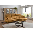 ECKSOFA in Echtleder Currygelb  300/157 cm  - Currygelb/Schwarz, Design, Leder/Metall (300/157cm) - Dieter Knoll