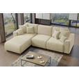 ECKSOFA Beige Cord  - Chromfarben/Beige, KONVENTIONELL, Kunststoff/Textil (195/293cm) - Carryhome