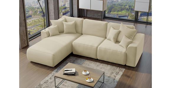 ECKSOFA Beige Cord  - Chromfarben/Beige, KONVENTIONELL, Kunststoff/Textil (195/293cm) - Carryhome