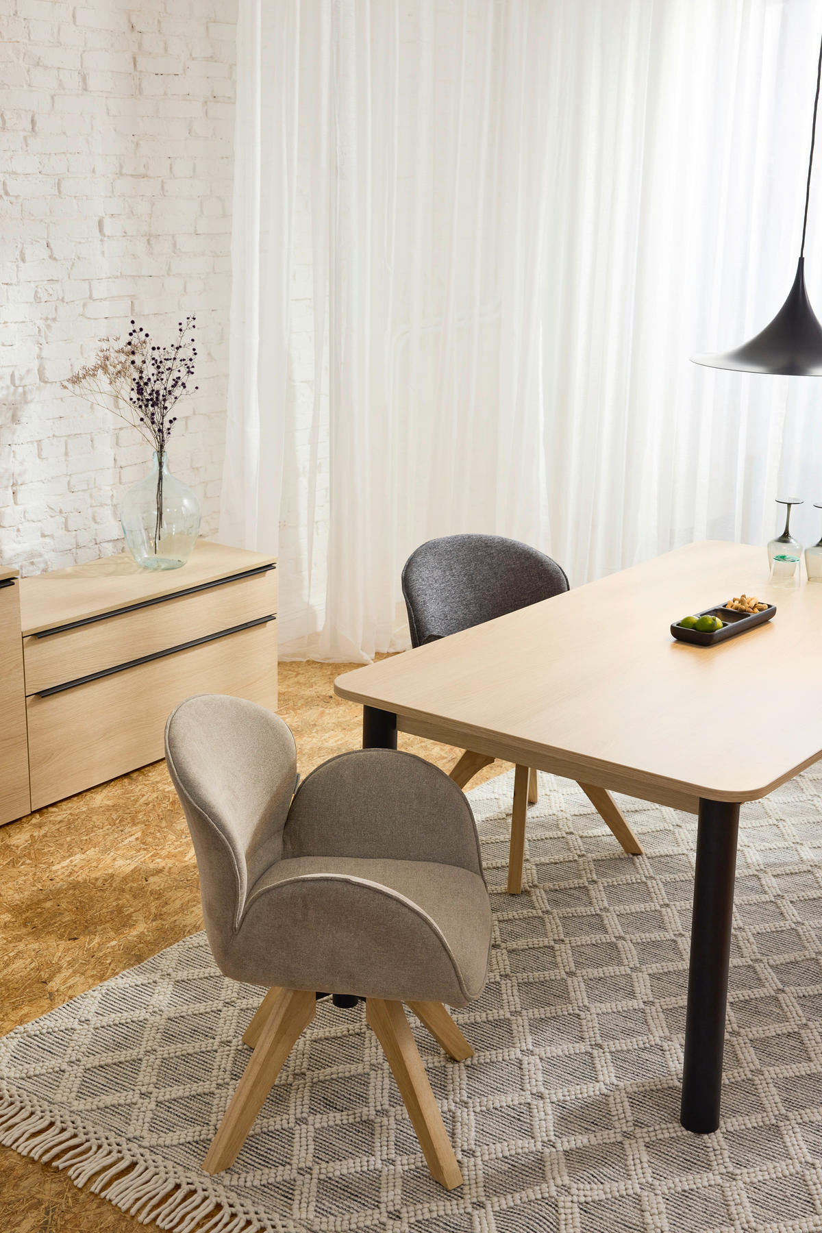 ARMLEHNSTUHL in Holz, Textil Hellbraun, Graugrün  - Hellbraun/Graugrün, Basics, Holz/Textil (61/82/63,5cm) - Tom Tailor