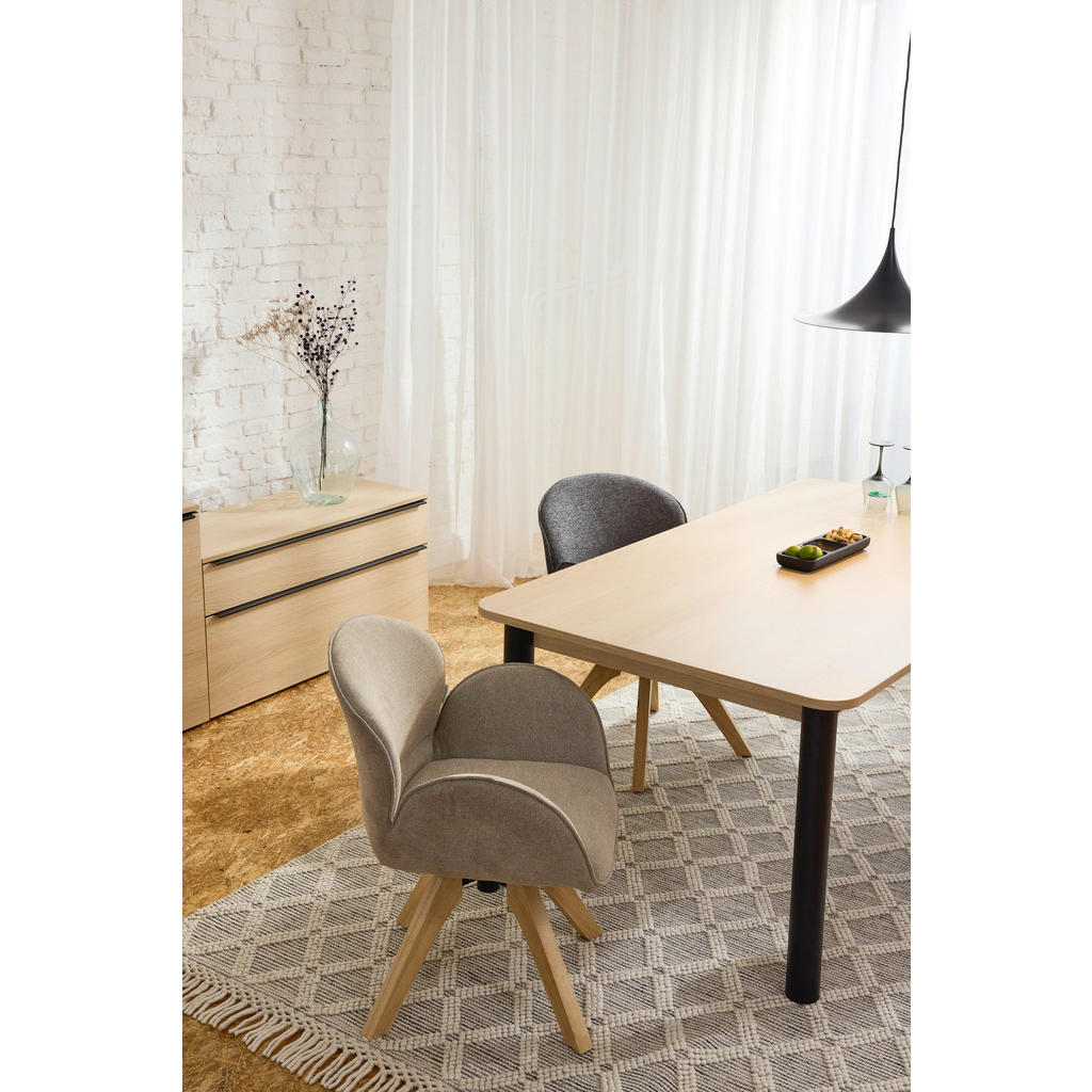 Thumbnail - Tom Tailor Armlehnstuhl, Hellbraun, Graugrün, Holz, Textil, Kautschukholz, massiv, eckig, 61x82x63.5 cm, Typenauswahl, S...