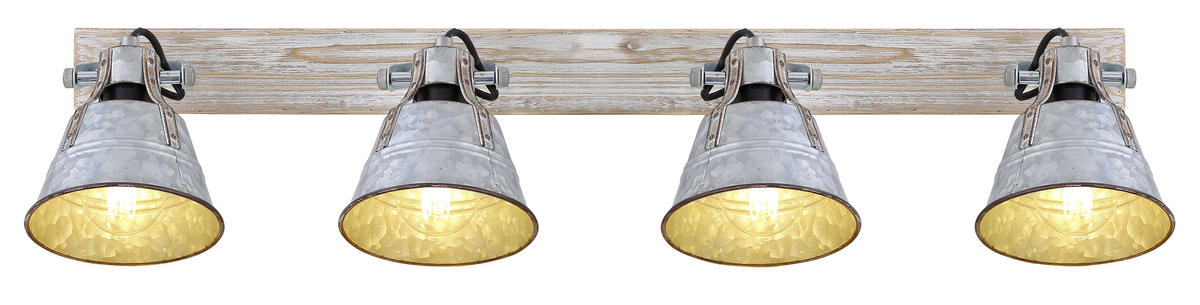 STRAHLER GÜNTHER 82/17,5/24 cm   - Zinkfarben/Weiß, LIFESTYLE, Holz/Metall (82/17,5/24cm) - Globo