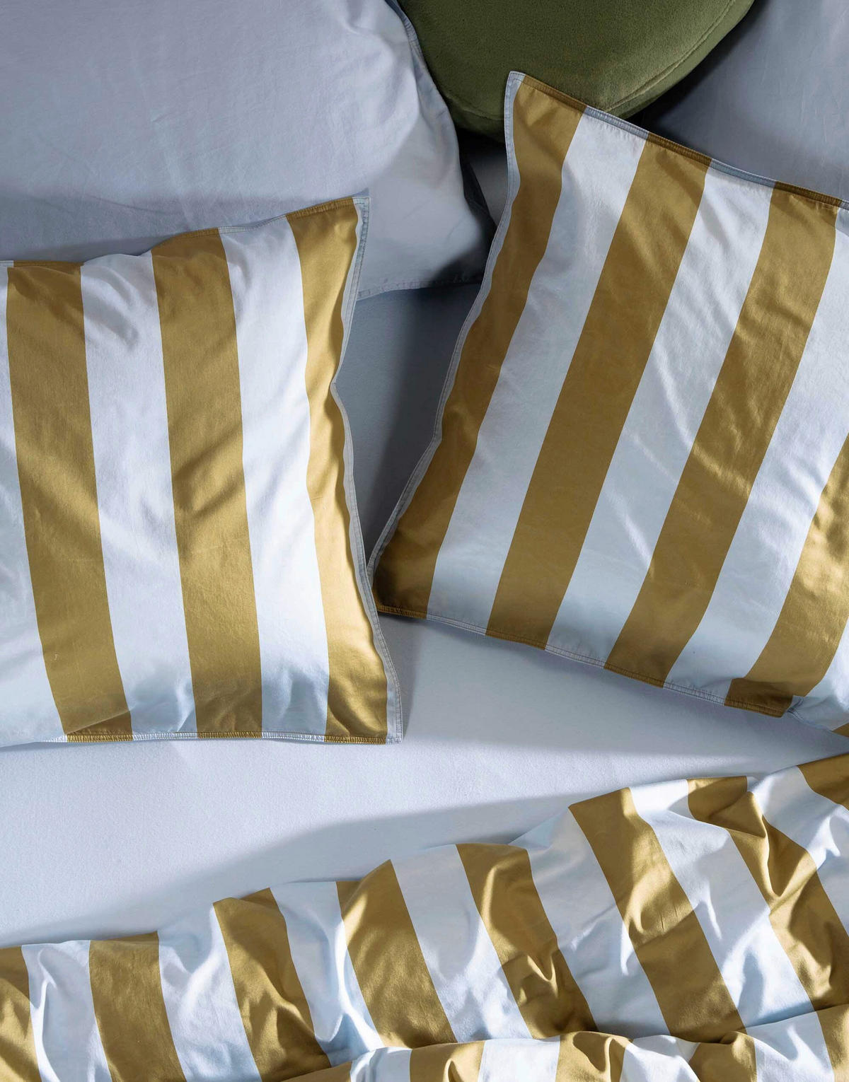 BETTWÄSCHE 3-teilig Minte Satin 200/200 cm  - Hellgrün/Hellblau, KONVENTIONELL, Textil (200/200cm) - Essenza
