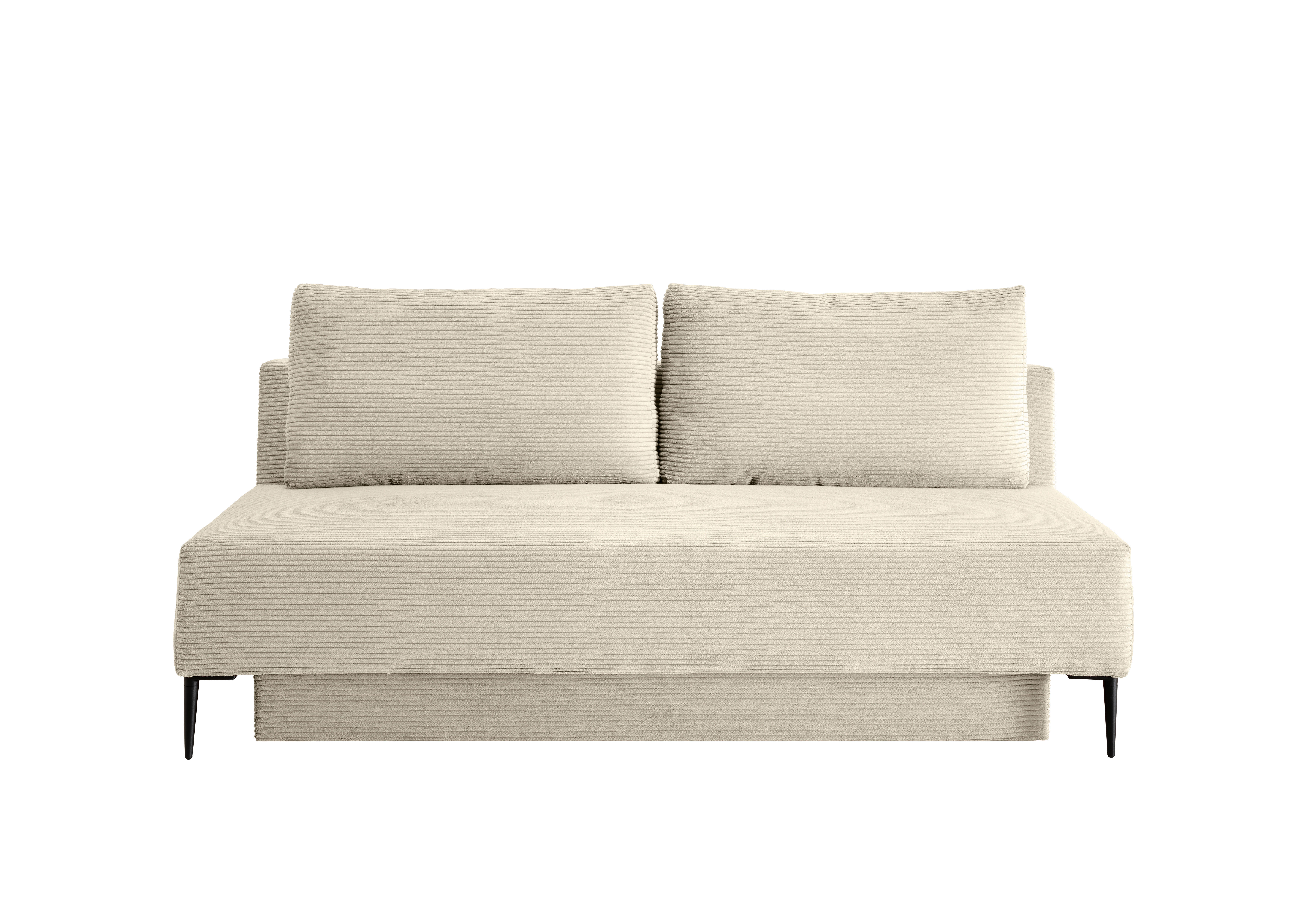 SCHLAFSOFA Cord Beige  - Beige/Schwarz, MODERN, Textil/Metall (198/90/100cm) - Livetastic