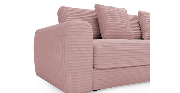 ECKSOFA Altrosa Cord - Schwarz/Altrosa, MODERN, Kunststoff/Textil (302/182cm) - Carryhome
