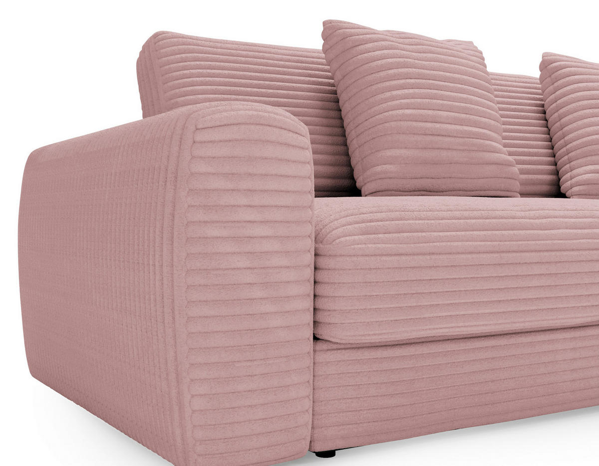 ECKSOFA in Cord Altrosa  302/182 cm  - Schwarz/Altrosa, MODERN, Kunststoff/Textil (302/182cm) - Carryhome