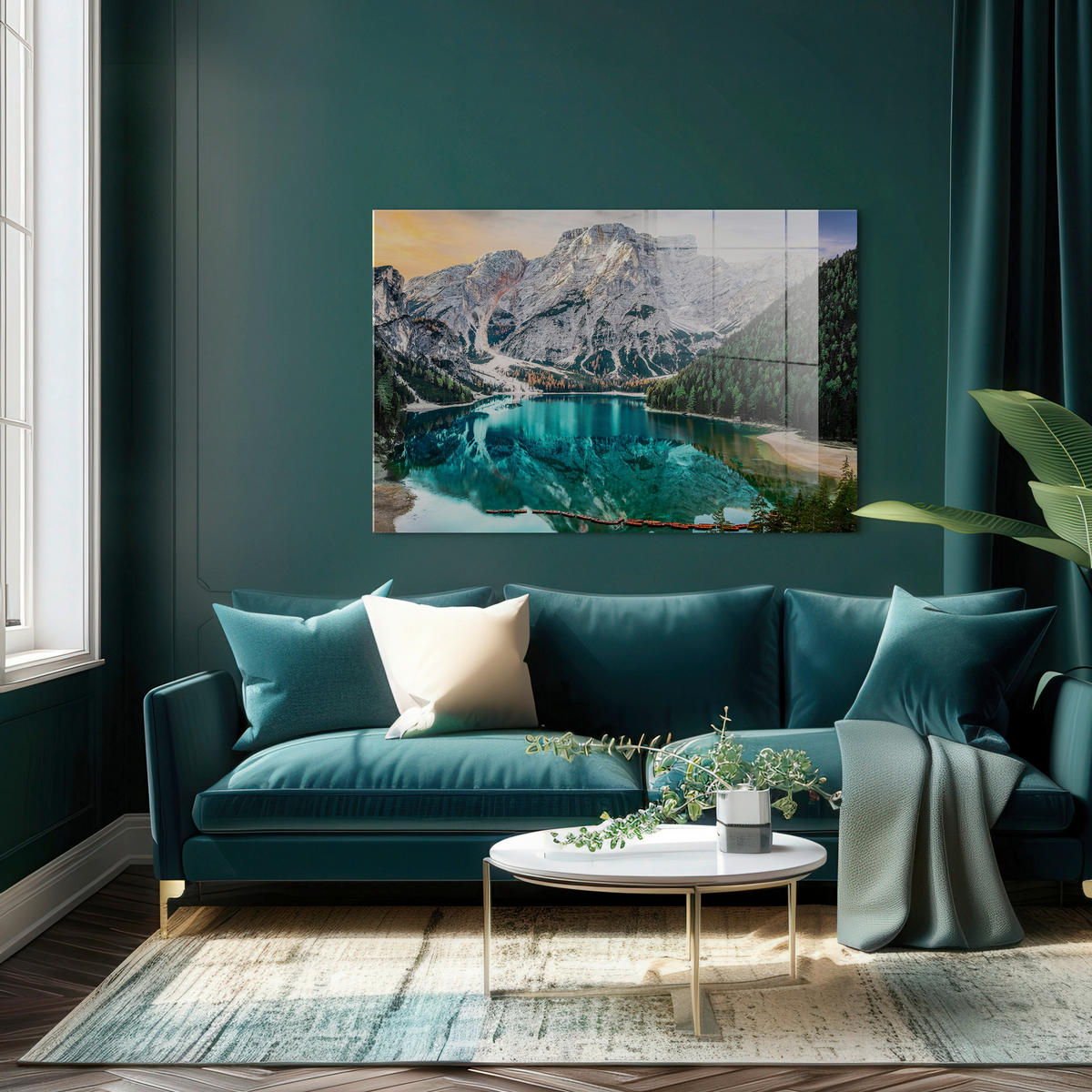 GLASBILD 120/80 cm  - Multicolor, Basics, Glas/Papier (120/80cm)