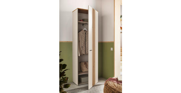 GARDEROBENSCHRANK in 60/197/38 cm - Kaschmir/Eichefarben, Basics, Holzwerkstoff/Kunststoff (60/197/38cm) - Xora