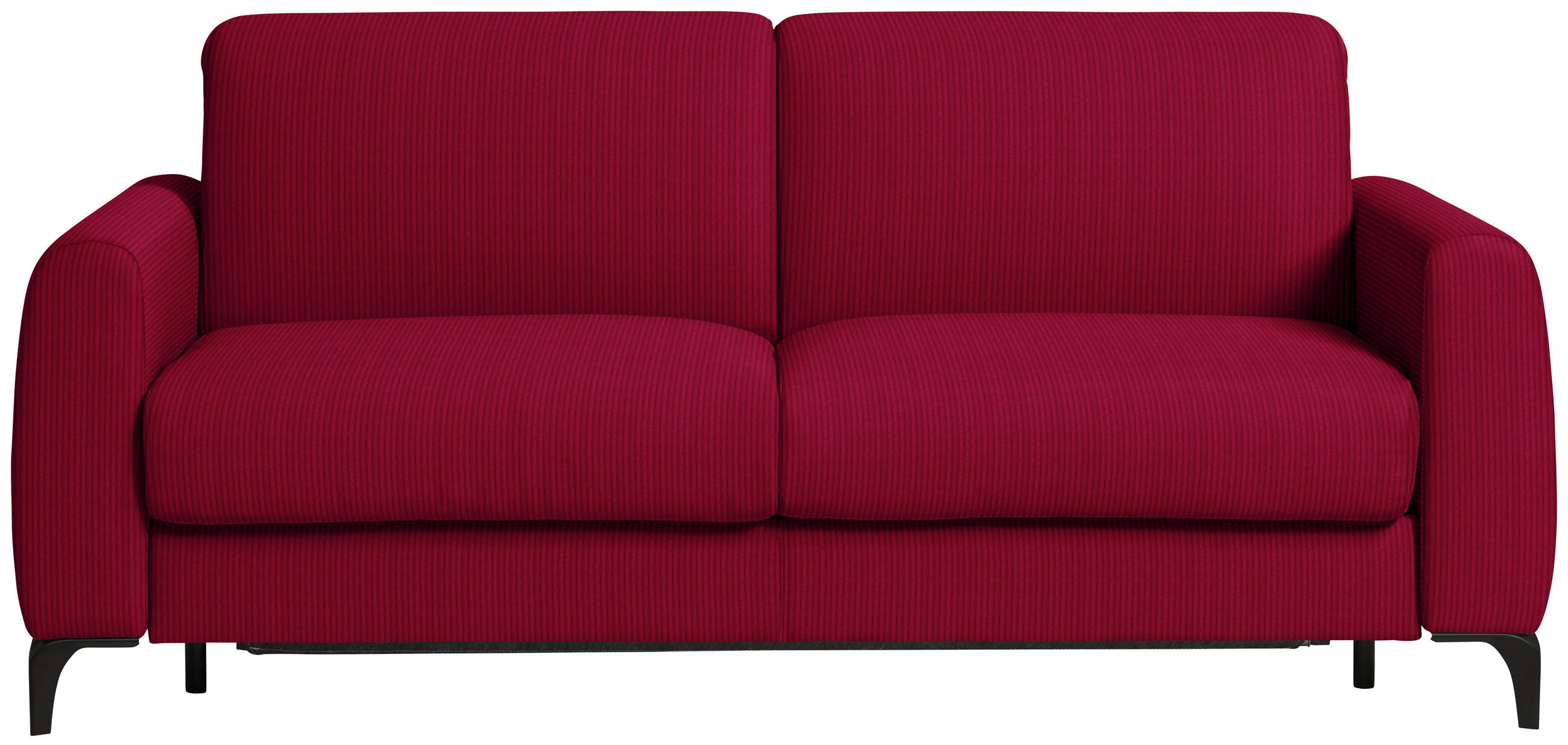 SCHLAFSOFA Cord Rot  - Rot/Schwarz, Konventionell, Holz/Textil (203/88/102cm) - Novel