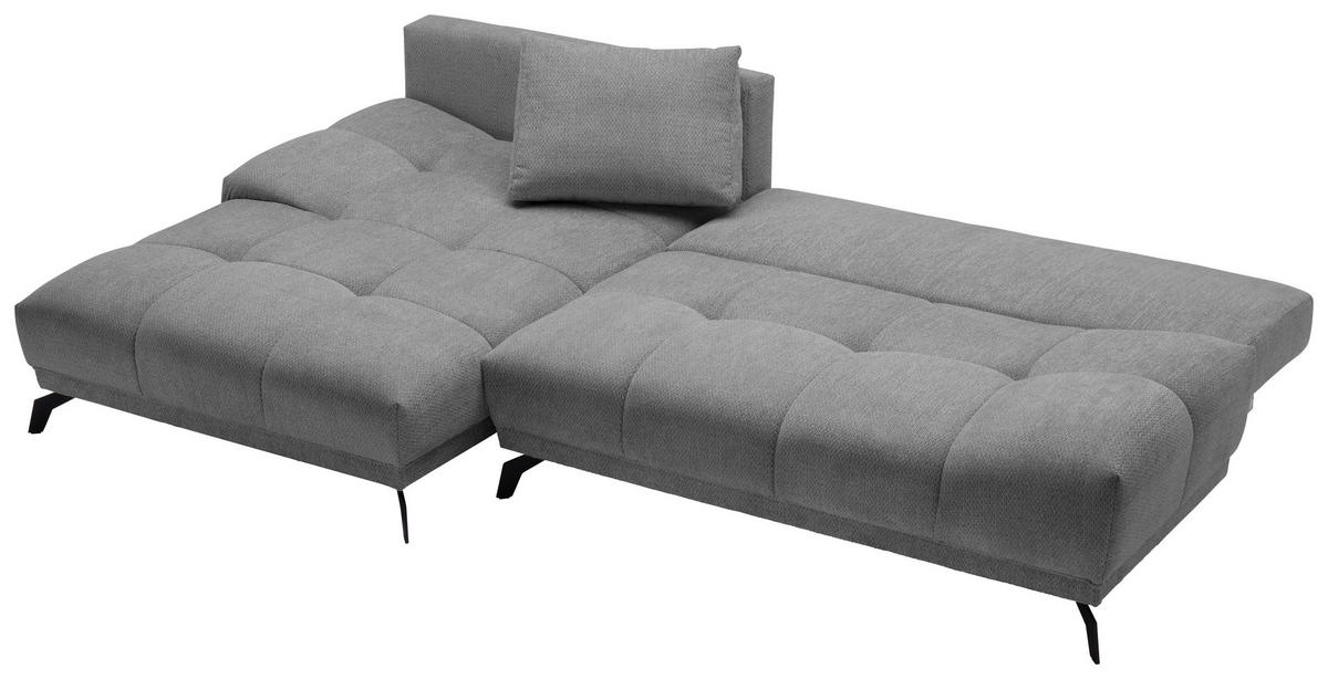 ECKSOFA Grau, Dunkelgrau Chenille  - Dunkelgrau/Schwarz, MODERN, Textil/Metall (182/290cm) - Hom`in