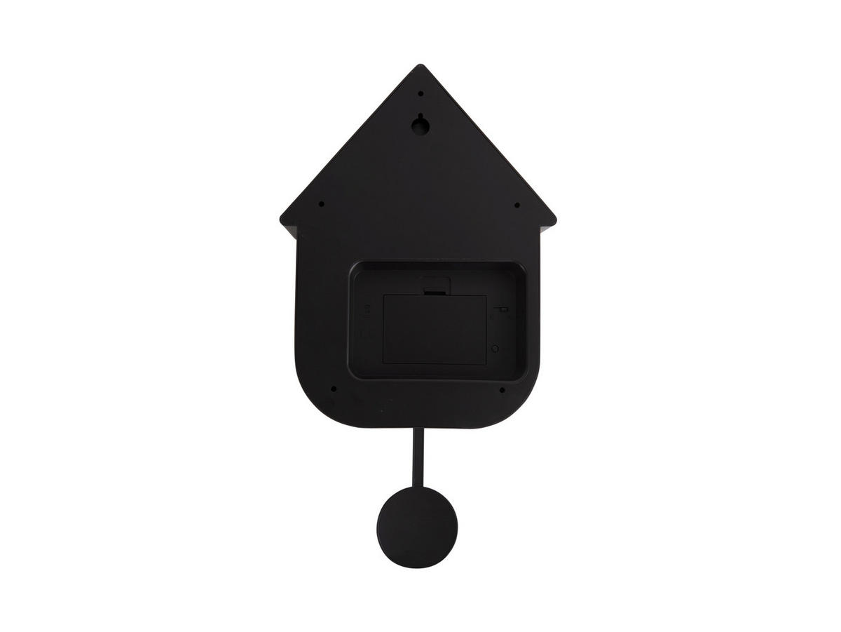 WANDUHR MODERN CUCKOO Schwarz  - Schwarz, Basics, Kunststoff (30cm) - Karlsson