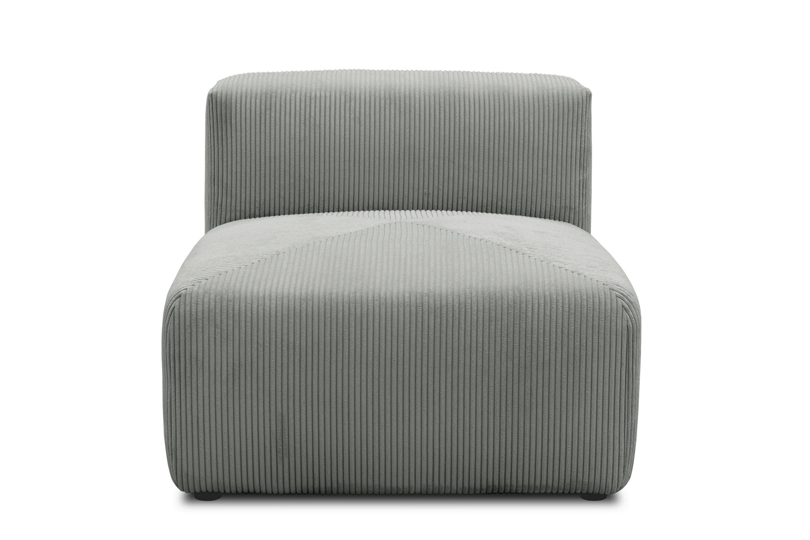SOFAELEMENT Cord, Mikrofaser Hellgrau  - Hellgrau/Schwarz, Design, Kunststoff/Textil (85/69/108cm) - MID.YOU