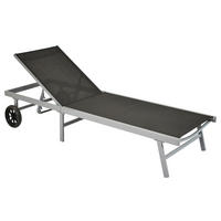 GARTENLIEGE 201/98/65 cm  - Silberfarben/Grau, MODERN, Kunststoff/Metall (201/98/65cm) - Gardenson