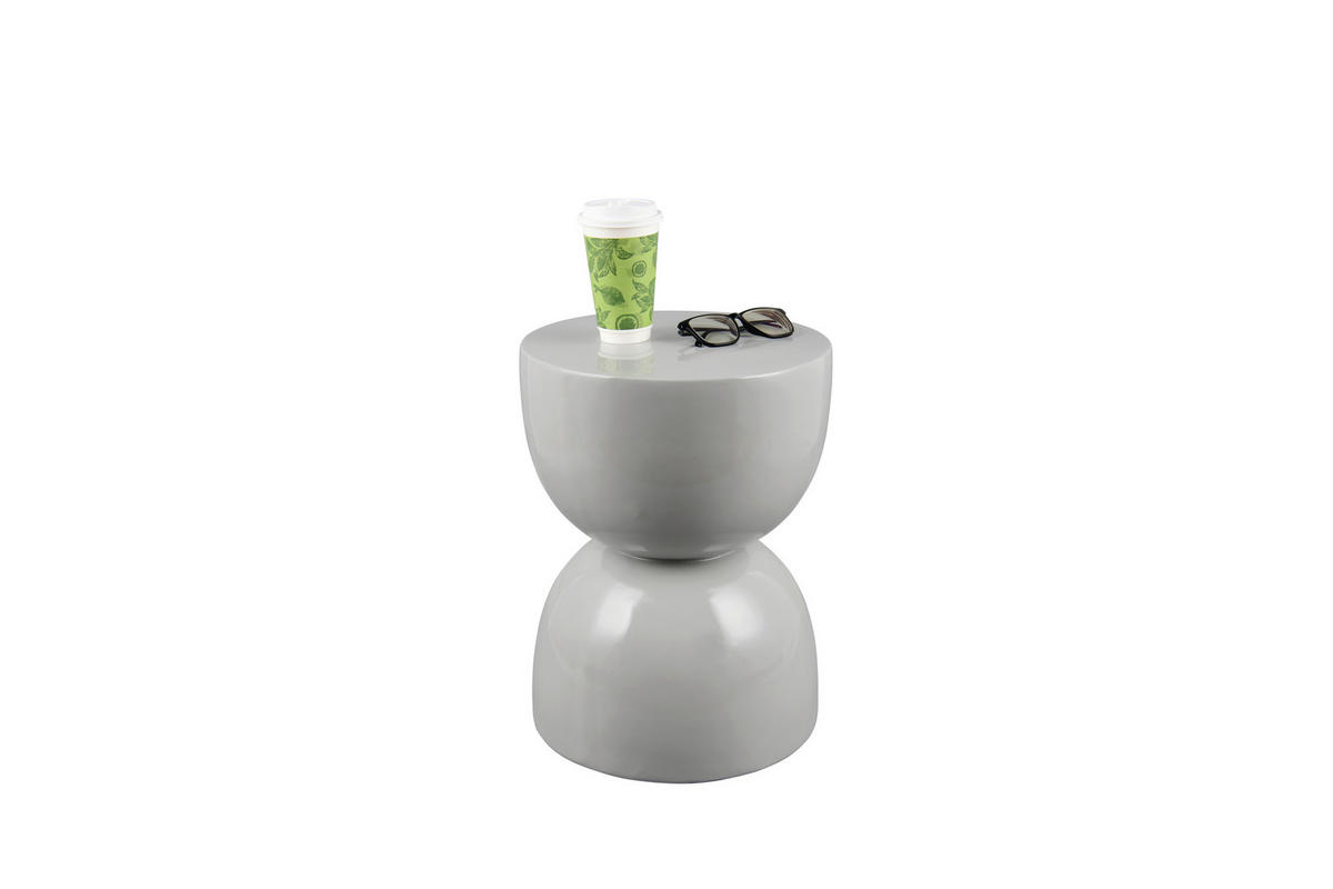 BEISTELLTISCH 34/34/46 cm Hellgrau rund  - Hellgrau, MODERN, Keramik (34/34/46cm) - Milino