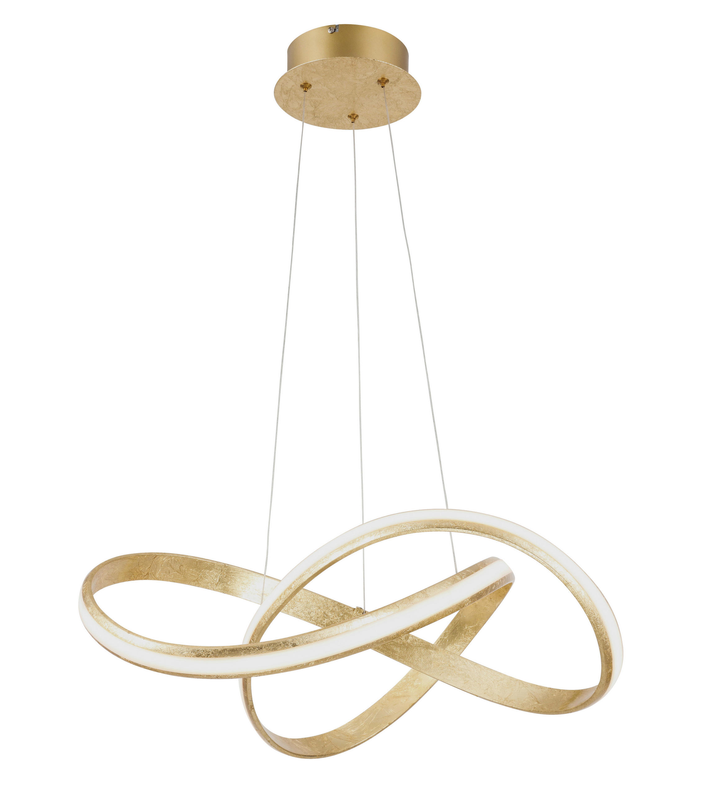 LED-HÄNGELEUCHTE Melinda 57 cm - Goldfarben, Design, Kunststoff/Metall (57cm) - Paul Neuhaus