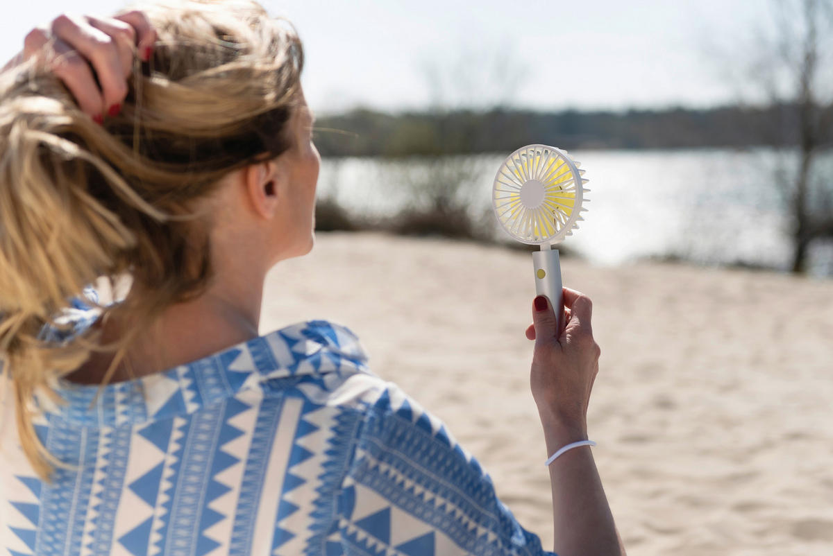 HANDVENTILATOR - Blau, Basics, Kunststoff/Metall (9,7/4,1/22,2cm)