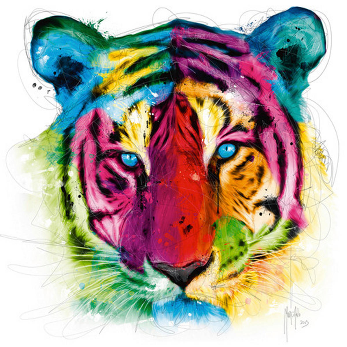 KUNSTDRUCK 14/14 cm  - Weiss/Multicolor, Basics, Papier (14/14cm) - Monee