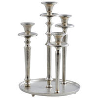 KERZENHALTER - Nickelfarben, Design, Metall (24,5/36/24,5cm) - Ambia Home