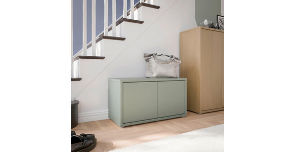 GARDEROBENBANK - Salbeigrün/Grau, MODERN, Kunststoff (74,5/41,5/34,9cm) - Carryhome