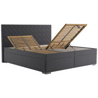 ČALÚNENÁ POSTEĽ, antracitová - prírodná farba/antracitová, Konventionell, drevo/textil (160/200cm) - Blanar