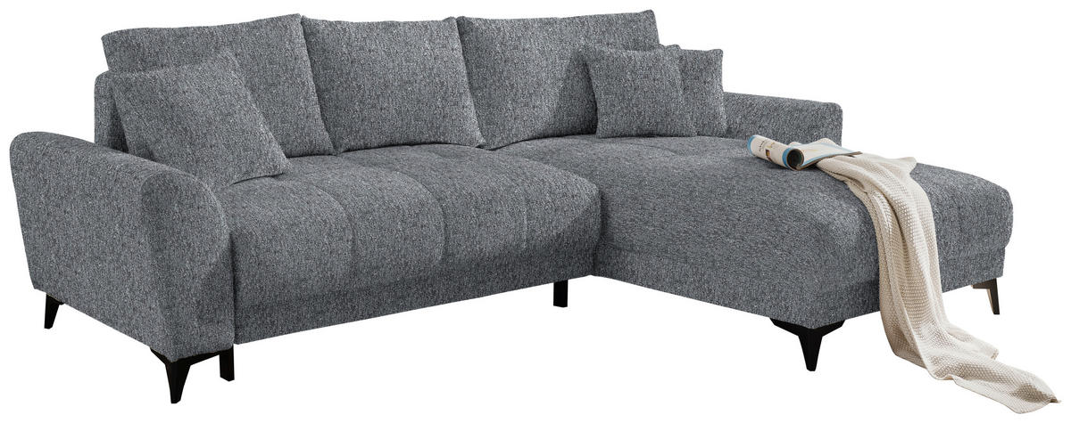 ECKSOFA in Webstoff Anthrazit  - Anthrazit/Schwarz, Modern, Kunststoff/Textil (281/189cm) - Carryhome