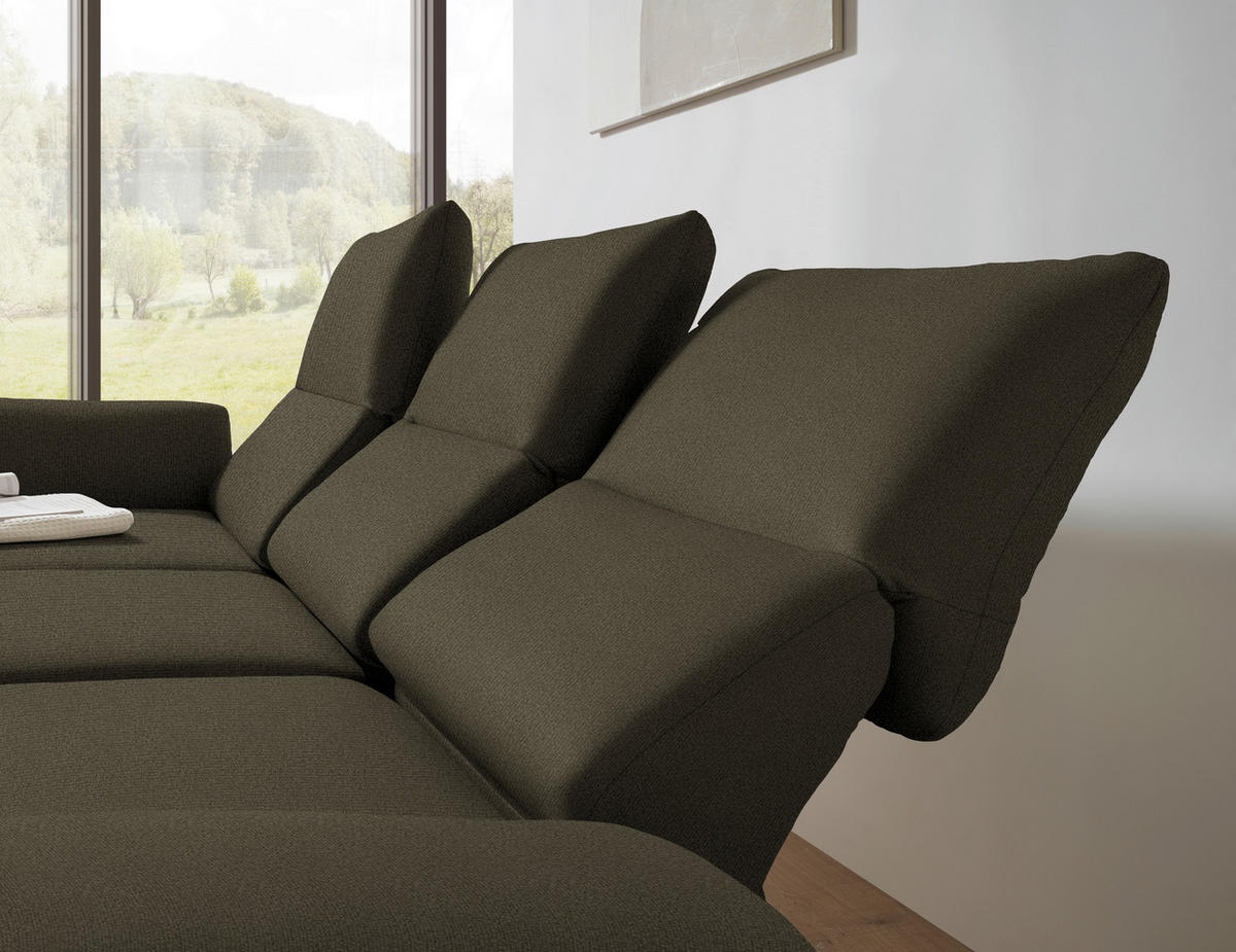 ECKSOFA  in Flachgewebe Dunkelgrün  175-224/255-365 cm  - Dunkelgrün/Schwarz, Design, Textil/Metall (175-224/255-365cm) - Dieter Knoll