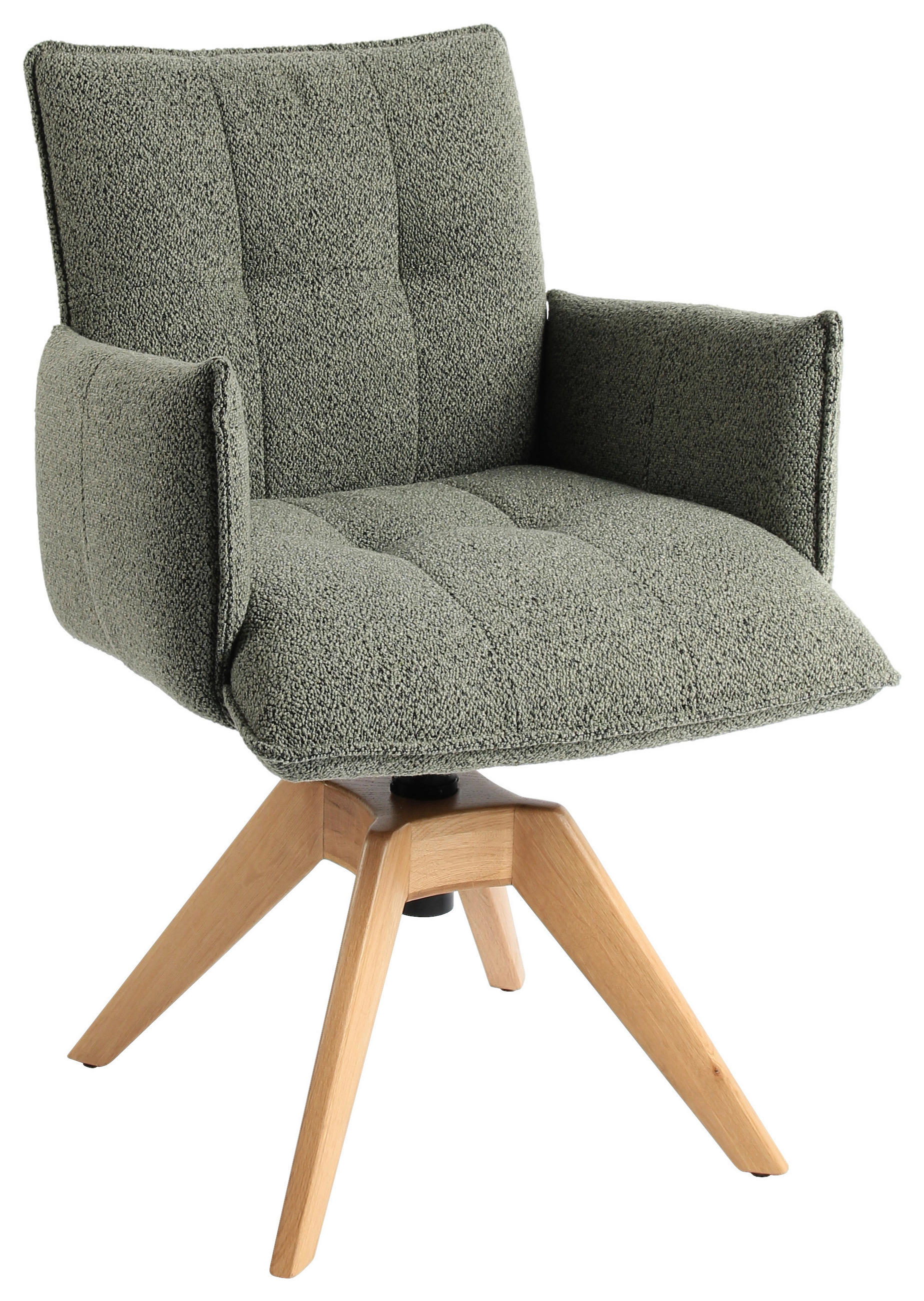 ARMLEHNSTUHL  in Webstoff  - Eichefarben/Grün, Design, Holz/Textil (57/86/65cm) - Valnatura
