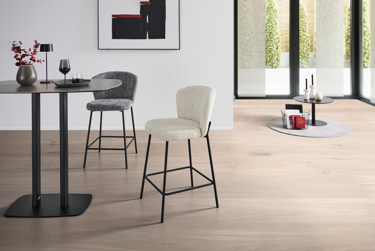 BARHOCKER in Beige  - Beige/Schwarz, LIFESTYLE, Holz/Textil (55/101/59cm) - Livetastic