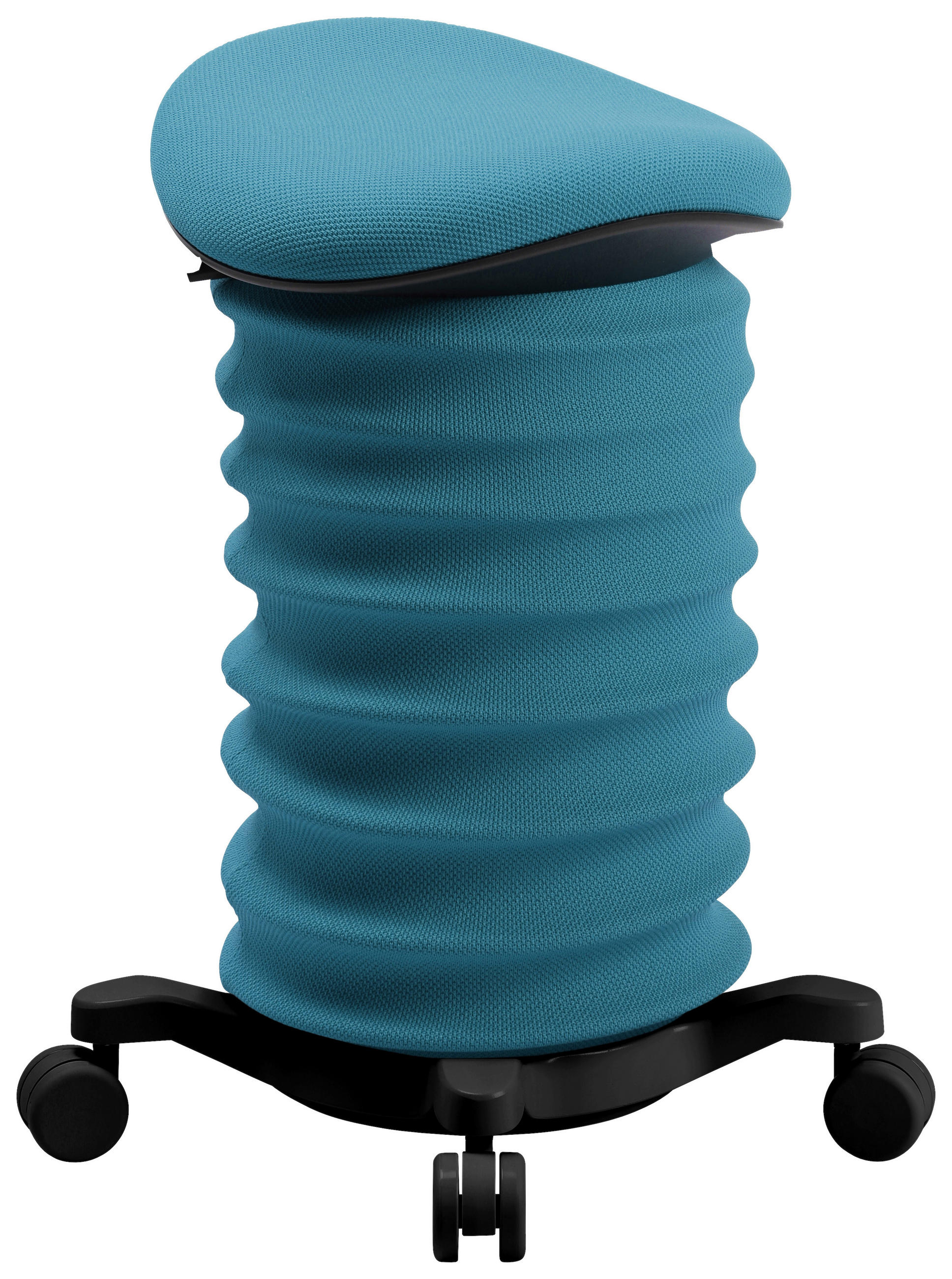 BÜROHOCKER Schwarz, Türkis  - Türkis/Schwarz, Design, Kunststoff/Textil (37,5/58-70/36cm) - Topstar