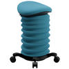 BÜROHOCKER Schwarz, Türkis  - Türkis/Schwarz, Design, Kunststoff/Textil (37,5/58-70/36cm) - Topstar