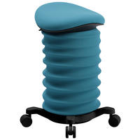 BÜROHOCKER Schwarz, Türkis  - Türkis/Schwarz, Design, Kunststoff/Textil (37,5/58-70/36cm) - Topstar
