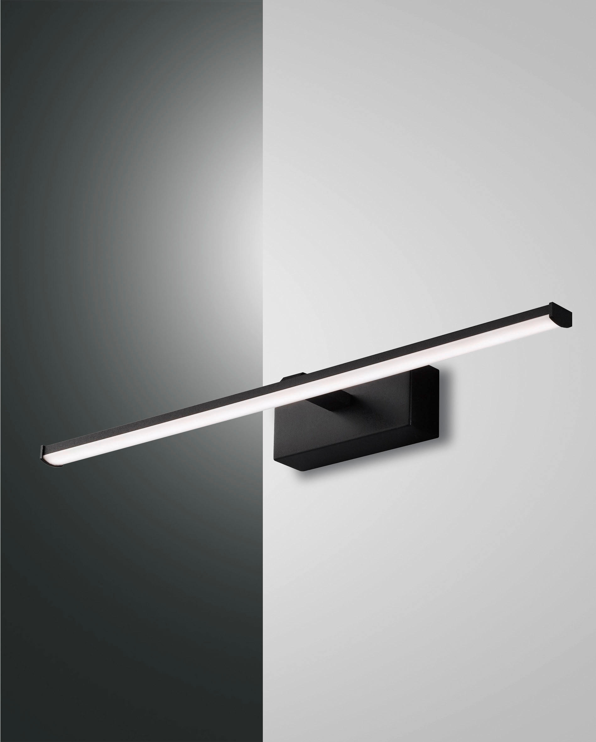 LED-WANDLEUCHTE Nala 50/9,5/5,5 cm   - Schwarz, Basics, Kunststoff/Metall (50/9,5/5,5cm) - Fabas Luce