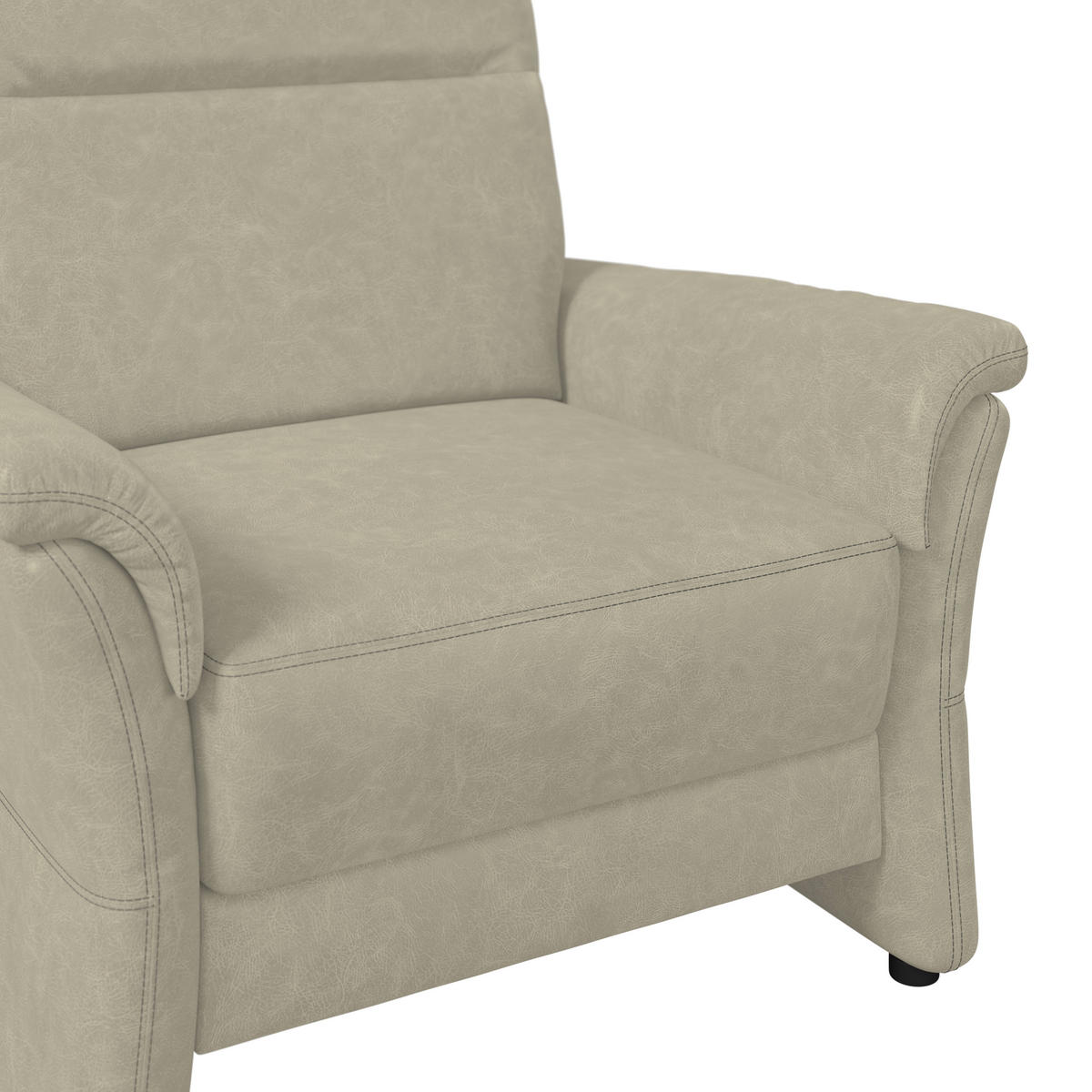 SESSEL Mikrofaser Hellgrau  - Hellgrau/Schwarz, Konventionell, Kunststoff/Textil (104/98/91cm) - Elegando