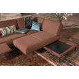 ECKSOFA in Flachgewebe, Struktur Rostfarben  - Rostfarben/Anthrazit, Design, Textil/Metall (254/230cm) - Ambiente