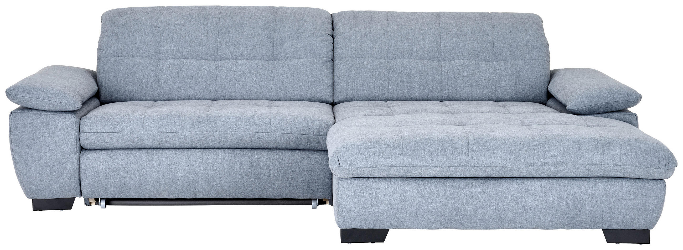 ECKSOFA in Webstoff Blaugrau  265/180 cm  - Blaugrau/Schwarz, Design, Textil/Metall (265/180cm) - Carryhome