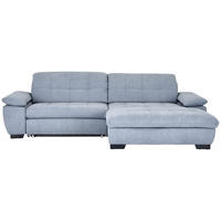 ECKSOFA in Webstoff Blaugrau  - Blaugrau/Schwarz, Design, Textil/Metall (265/180cm) - Carryhome