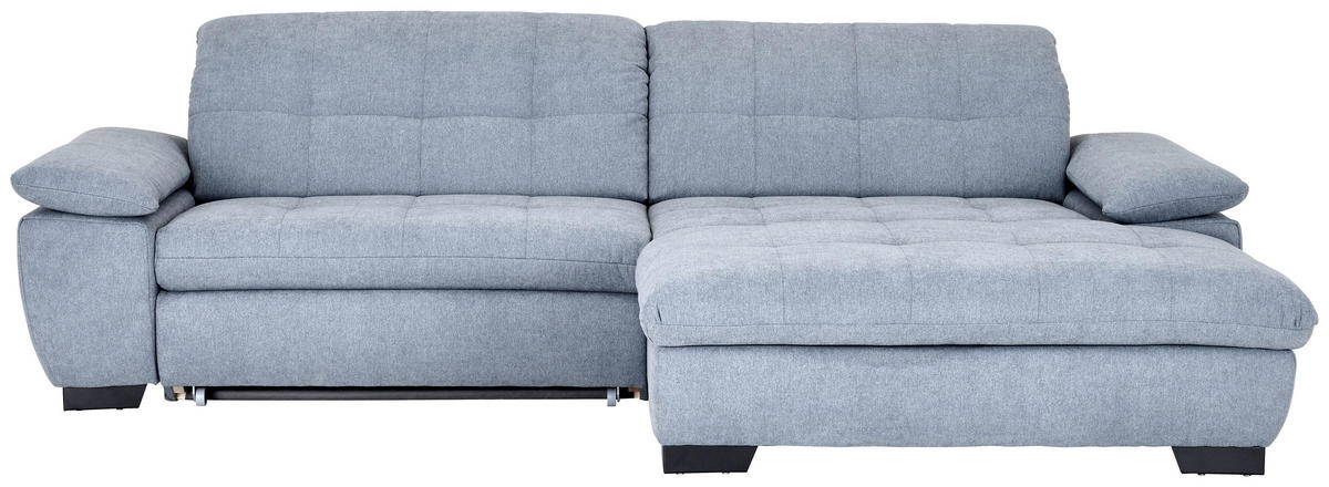 ECKSOFA in Webstoff Blaugrau  - Blaugrau/Schwarz, Design, Textil/Metall (265/180cm) - Carryhome