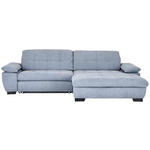 ECKSOFA in Webstoff Blaugrau  265/180 cm  - Blaugrau/Schwarz, Design, Textil/Metall (265/180cm) - Carryhome