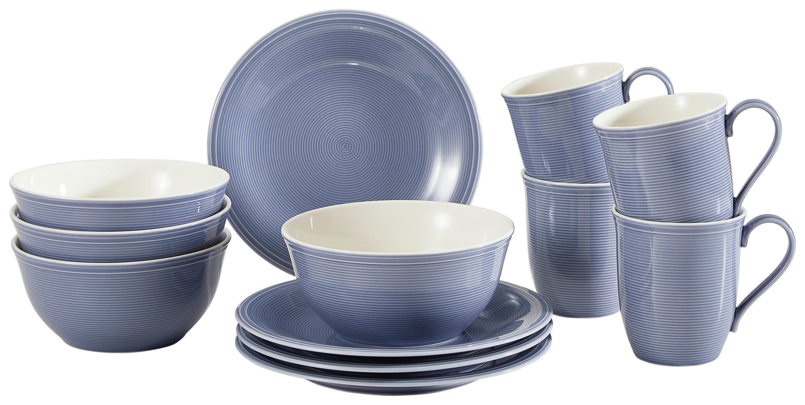 FRÜHSTÜCKSSERVICE Color Loop - Blau, LIFESTYLE, Keramik (29/24cm) - like.Villeroy & Boch