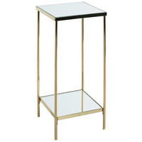 BEISTELLTISCH 28/28/66 cm Messingfarben quadratisch  - Messingfarben, Trend, Glas/Metall (28/28/66cm)