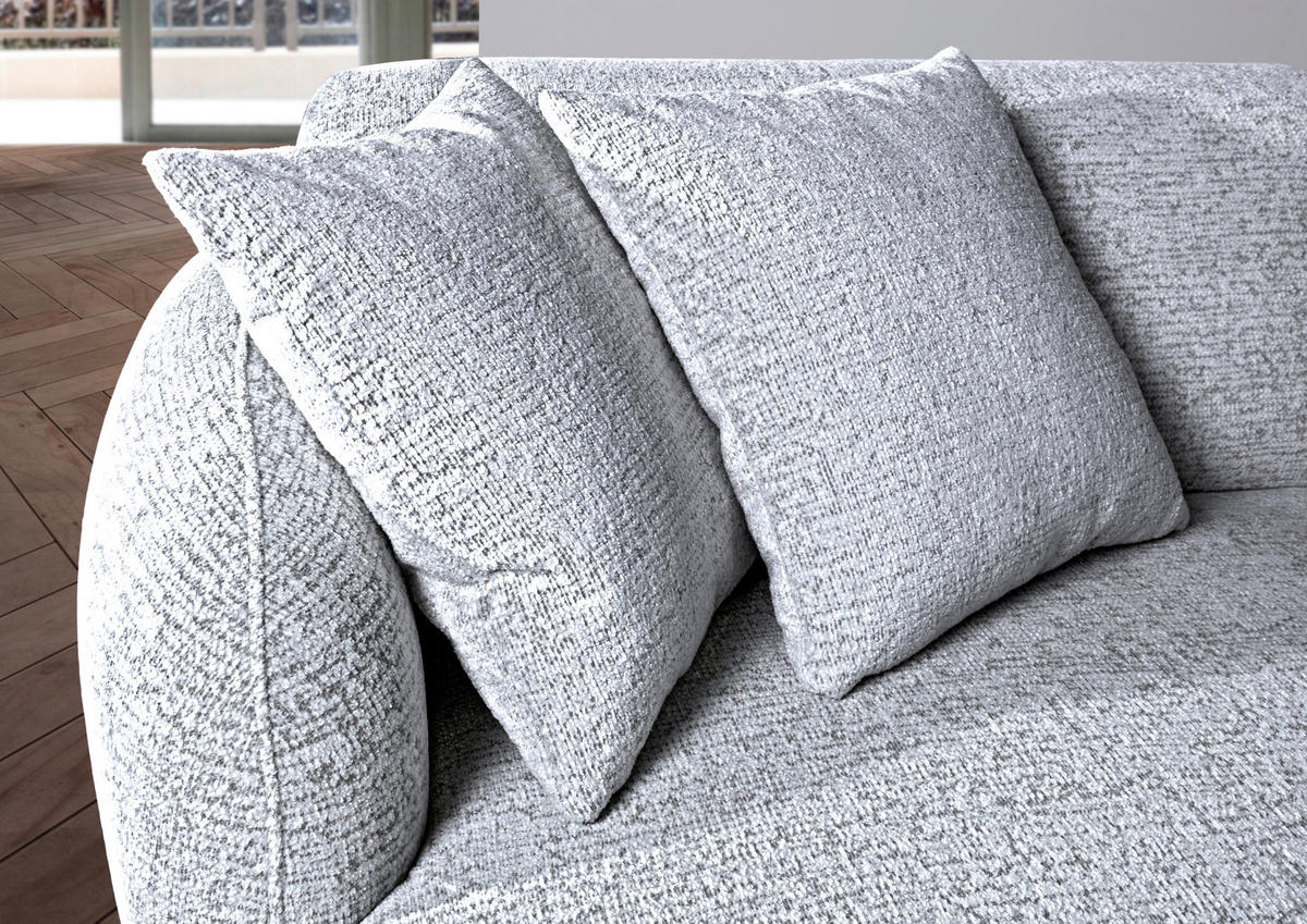 ECKSOFA Schwarz, Weiß Flachgewebe Zierkissen, Rücken echt, Sitztiefenverstellung  - Schwarz/Weiß, MODERN, Kunststoff/Textil (162/275cm) - Carryhome