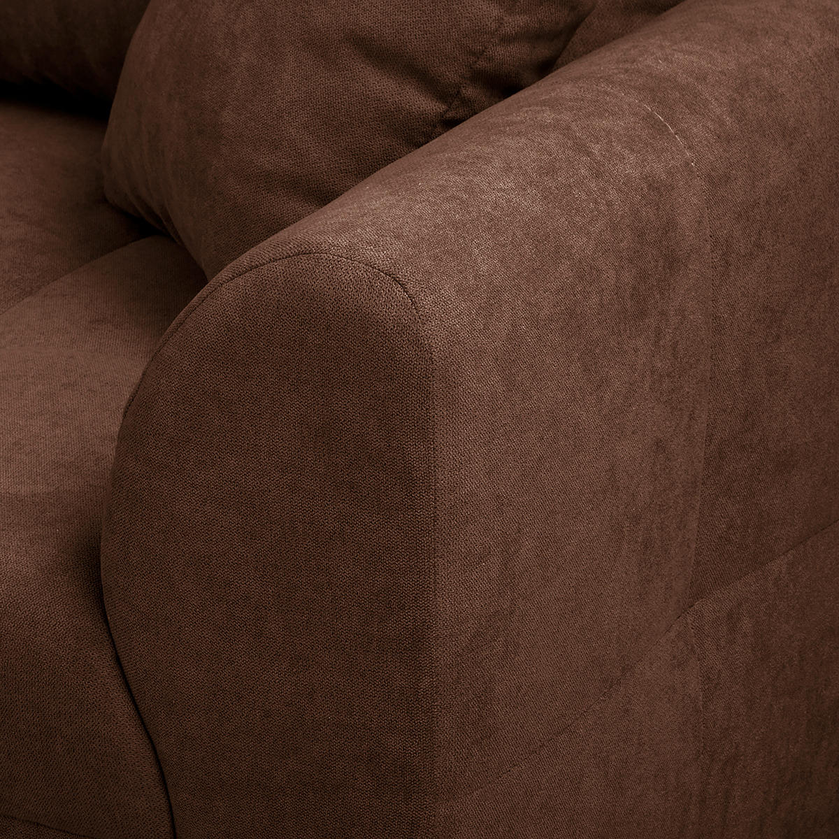 ECKSOFA Ariella in Mikrofaser Dunkelbraun  161/231 cm  - Dunkelbraun/Naturfarben, Design, Holz/Textil (161/231cm) - Livetastic