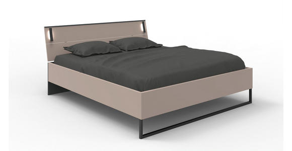 BETT 180/200 cm in Beige, Sahara, Greige - Greige/Beige, Design, Holzwerkstoff/Metall (180/200cm) - Carryhome
